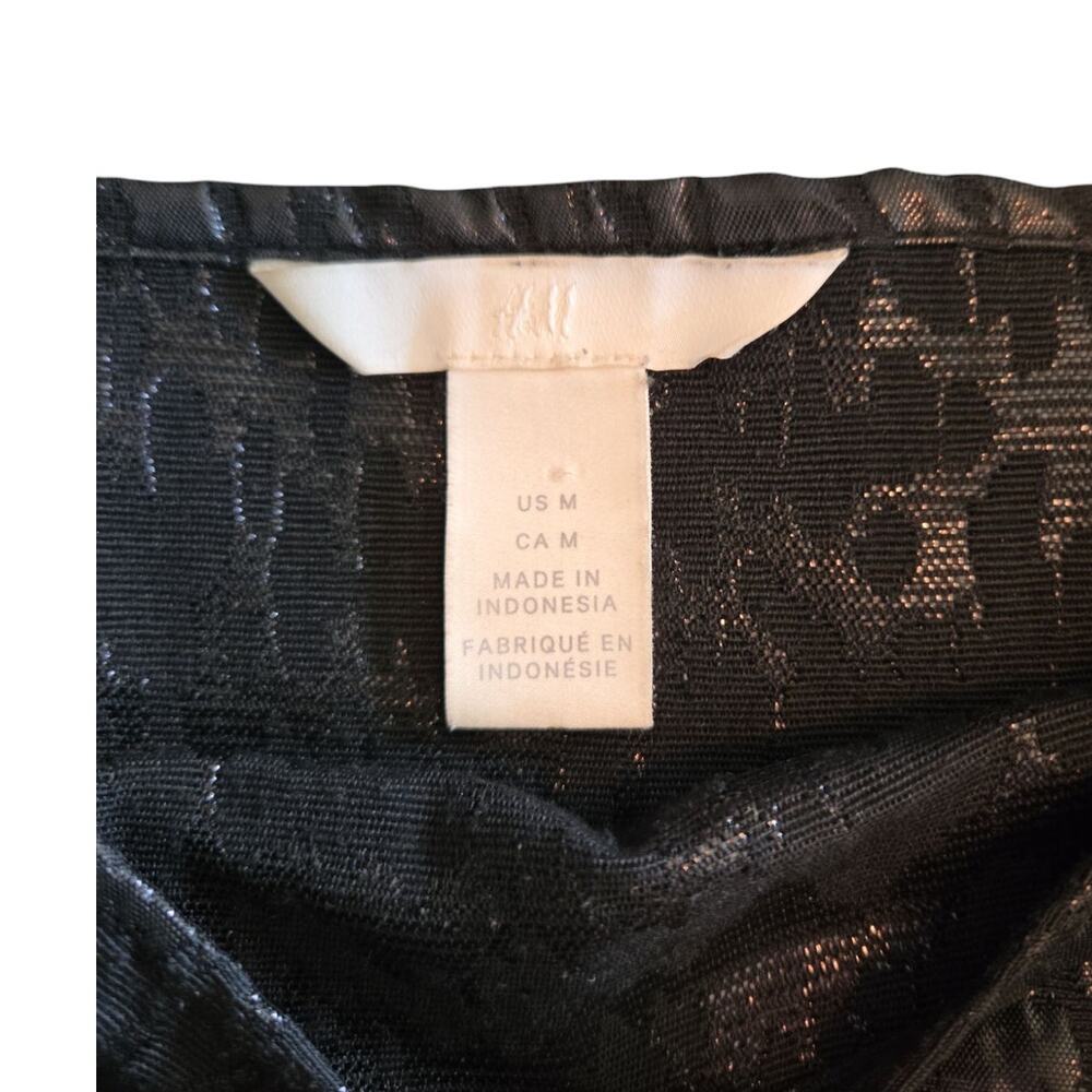 H&M | Puff Sleeve, Square Neck Shimmer Blouse | Size Medium - Picture 6 of 7